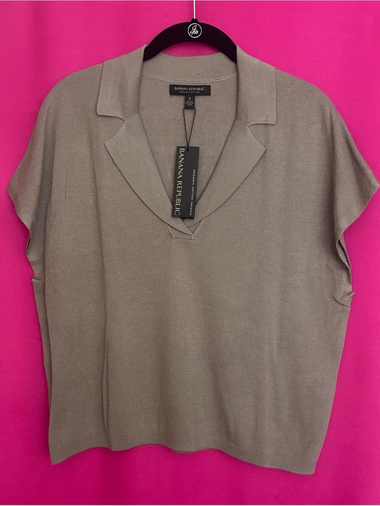 Banana Republic Tops - Banana Republic Organic Cotton Dolman Sleeve Polo-Style Knit Top
